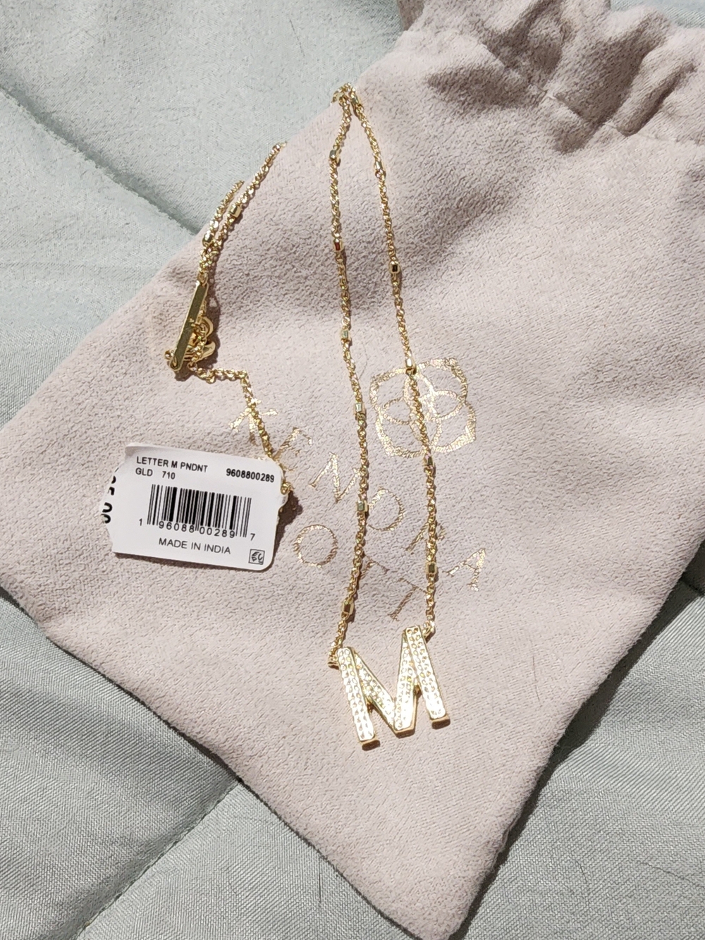 Kendra Scott - Gold Letter M Pendant Necklace - Brand New Still With Tags